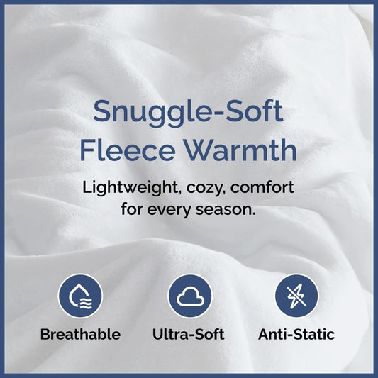300gsm Fleece Blanket (White)